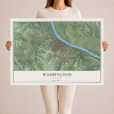 Map of Washington, Missouri, 24 x 36 inch unframed archival matte print