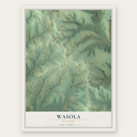 Wasola, Missouri map print, the full design