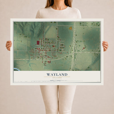 Map of Wayland, Missouri, 24 x 36 inch unframed archival matte print