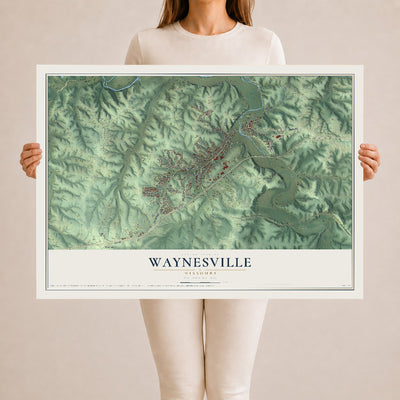Map of Waynesville, Missouri, 24 x 36 inch unframed archival matte print