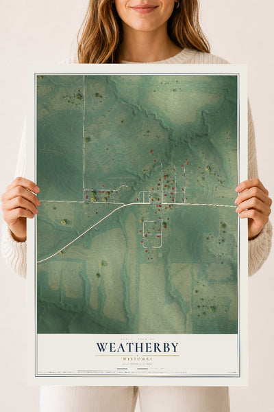 Map of Weatherby, Missouri, 18 x 24 inch unframed archival matte print