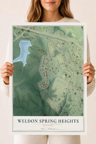 Map of Weldon Spring Heights, Missouri, 18 x 24 inch unframed archival matte print