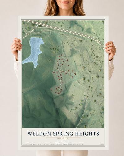 Map of Weldon Spring Heights, Missouri, 24 x 36 inch unframed archival matte print