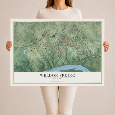 Map of Weldon Spring, Missouri, 24 x 36 inch unframed archival matte print