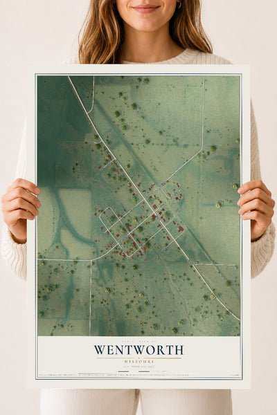 Map of Wentworth, Missouri, 18 x 24 inch unframed archival matte print
