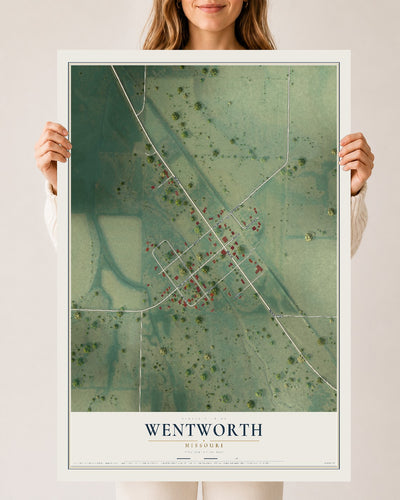 Map of Wentworth, Missouri, 24 x 36 inch unframed archival matte print