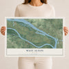 Map of West Alton, Missouri, 12 x 18 inch unframed archival matte print