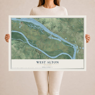 Map of West Alton, Missouri, 24 x 36 inch unframed archival matte print