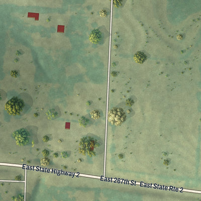 Second close-up of the map of West Line, Missouri print showing more streets and buildings