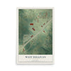 Map of West Sullivan, Missouri, 12 x 18 inch unframed archival matte print