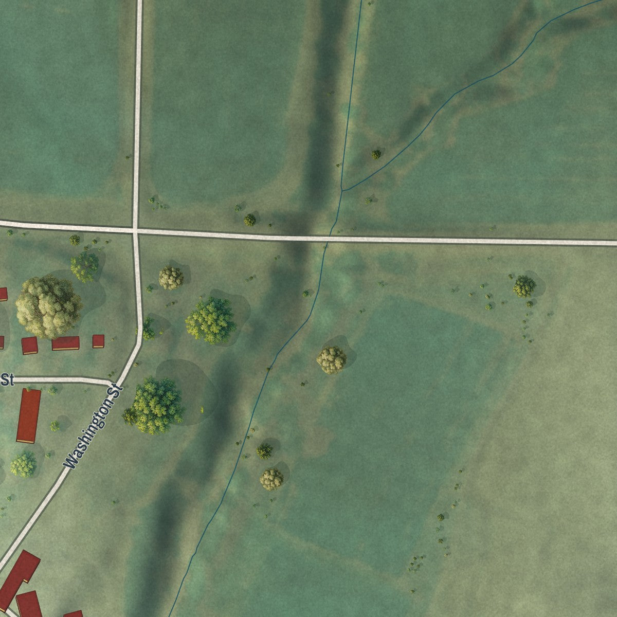 Second close-up of the map of Westboro, Missouri print showing more streets and buildings