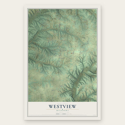 Westview, Missouri map print, the full design
