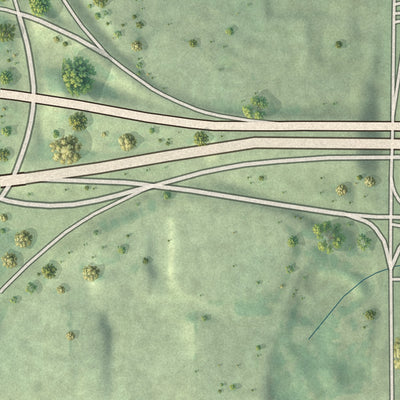 Close-up of the map of Westwood, Missouri print showing street and building detail