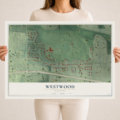 Map of Westwood, Missouri, 18 x 24 inch unframed archival matte print