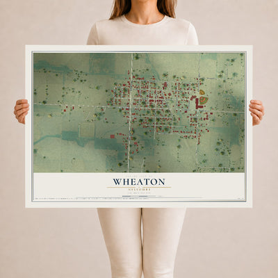 Map of Wheaton, Missouri, 24 x 36 inch unframed archival matte print
