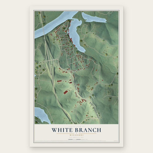 White Branch, Missouri map print, the full design