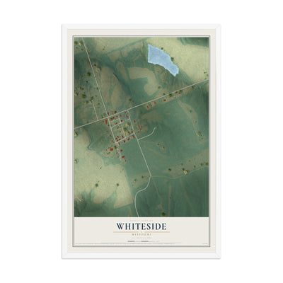 Map of Whiteside, Missouri, 12 x 18 inch print in a white wood frame