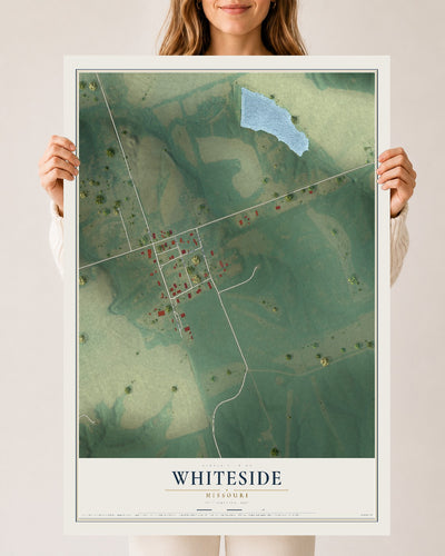 Map of Whiteside, Missouri, 24 x 36 inch unframed archival matte print