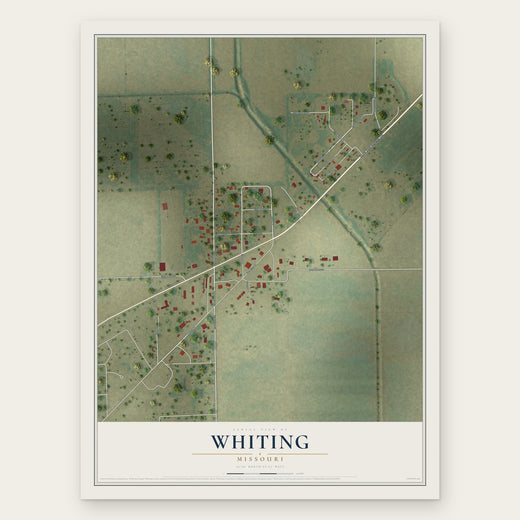 Whiting, Missouri map print, the full design