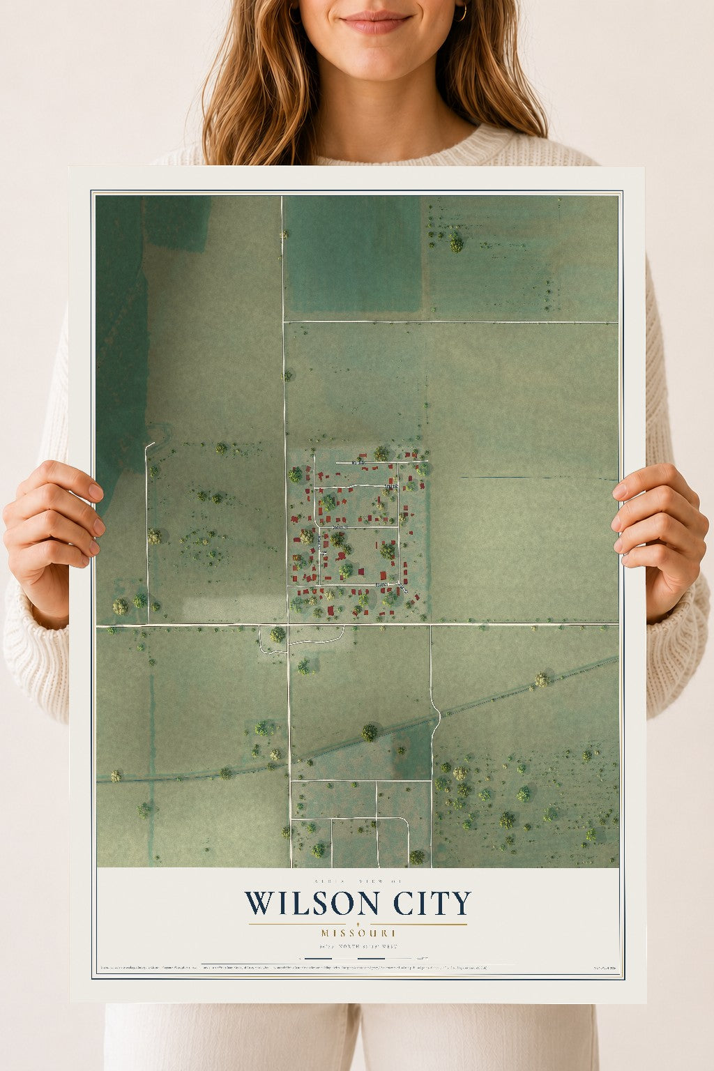 Map of Wilson City, Missouri, 18 x 24 inch unframed archival matte print