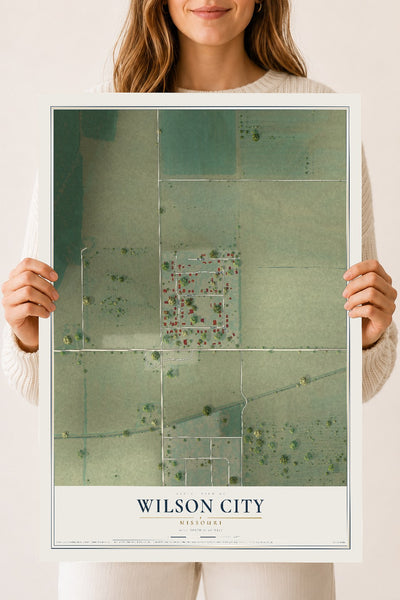 Map of Wilson City, Missouri, 18 x 24 inch unframed archival matte print