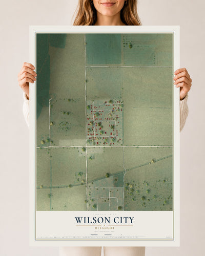 Map of Wilson City, Missouri, 24 x 36 inch unframed archival matte print