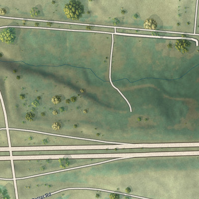 Close-up of the map of Windsor Place, Missouri print showing street and building detail