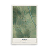 Map of Worth, Missouri, 12 x 18 inch unframed archival matte print