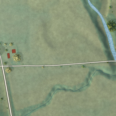 Second close-up of the map of Worth, Missouri print showing more streets and buildings