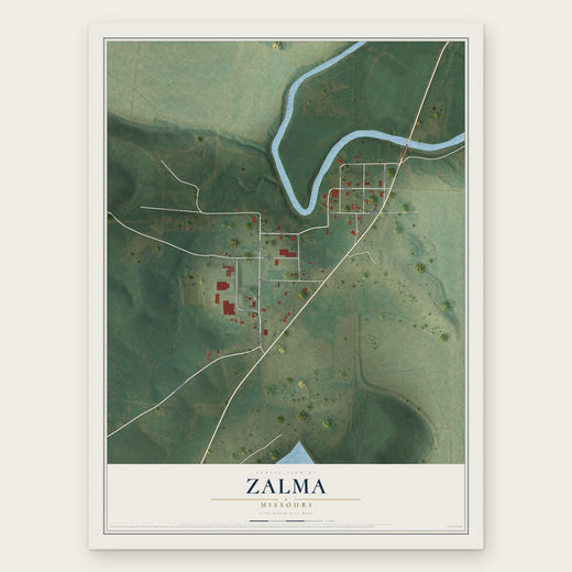 Zalma, Missouri map print, the full design