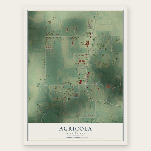 Agricola, Mississippi map print, the full design