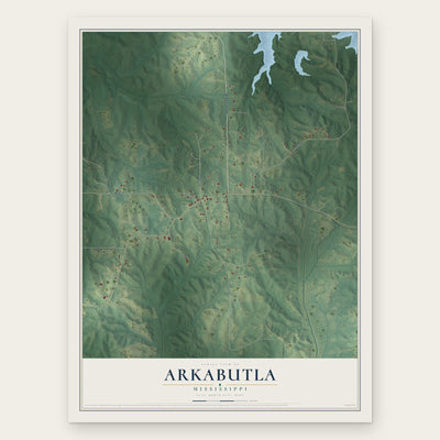 Arkabutla, Mississippi map print, the full design