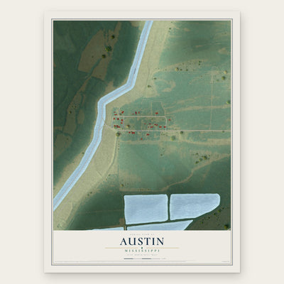 Austin, Mississippi map print, the full design