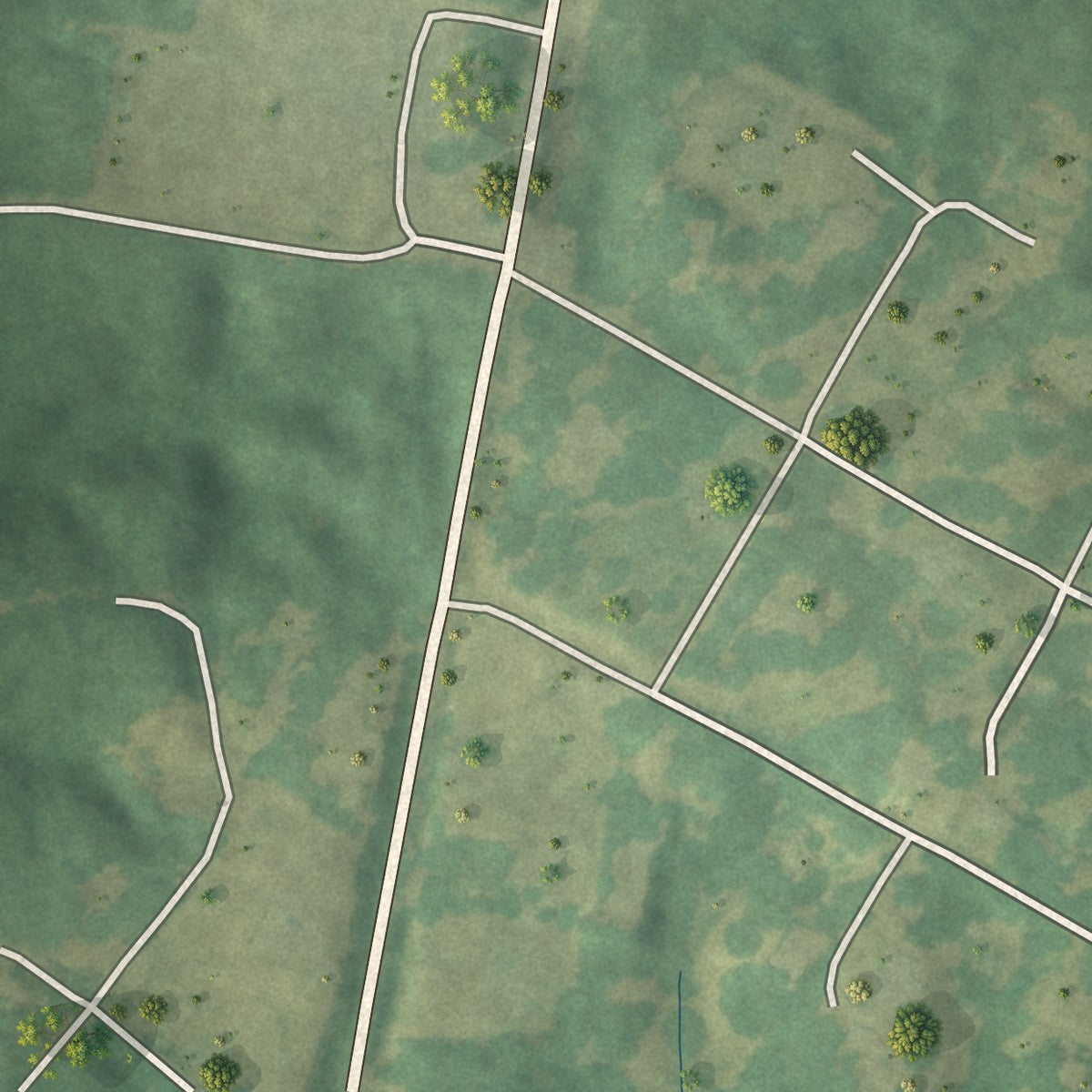 Close-up of the map of Beauregard, Mississippi print showing street and building detail