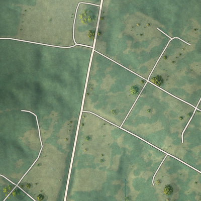 Close-up of the map of Beauregard, Mississippi print showing street and building detail