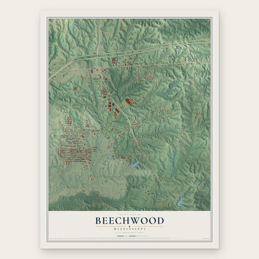 Beechwood, Mississippi map print, the full design