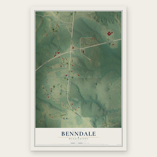 Benndale, Mississippi map print, the full design