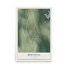 Map of Bentonia, Mississippi, 12 x 18 inch unframed archival matte print