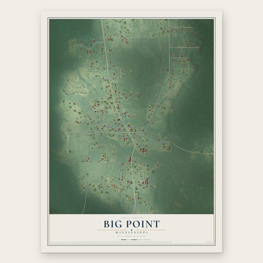 Big Point, Mississippi map print, the full design