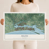 Map of Biloxi, Mississippi, 12 x 18 inch unframed archival matte print