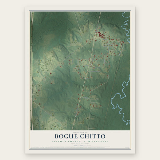 Bogue Chitto, Lincoln County, Mississippi map print, the full design