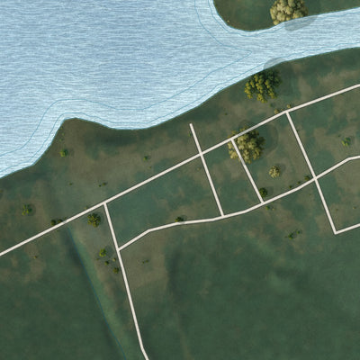 Close-up of the map of Bolivar, Mississippi print showing street and building detail