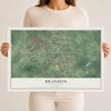 Map of Brandon, Mississippi, 12 x 18 inch unframed archival matte print