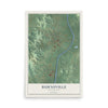 Map of Burnsville, Mississippi, 12 x 18 inch unframed archival matte print