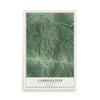 Map of Carrollton, Mississippi, 12 x 18 inch unframed archival matte print