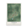 Map of Carthage, Mississippi, 12 x 18 inch unframed archival matte print