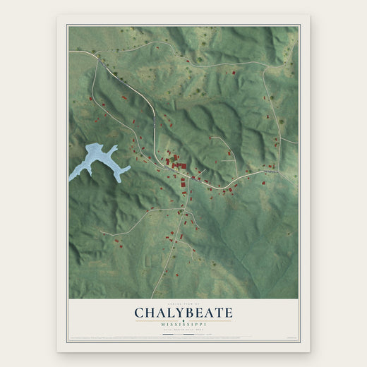 Chalybeate, Mississippi map print, the full design