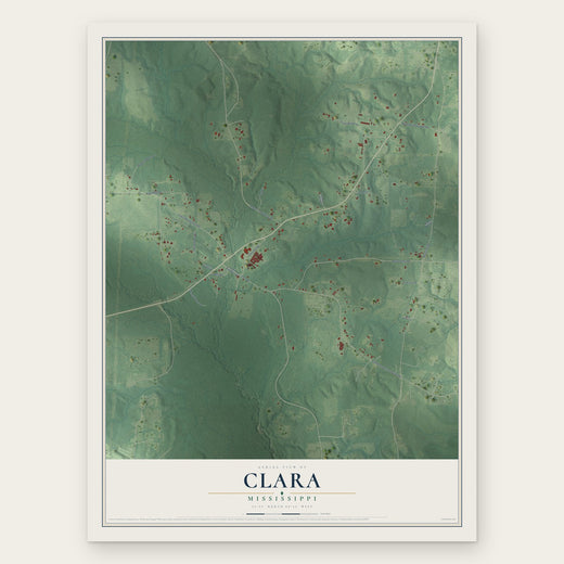 Clara, Mississippi map print, the full design
