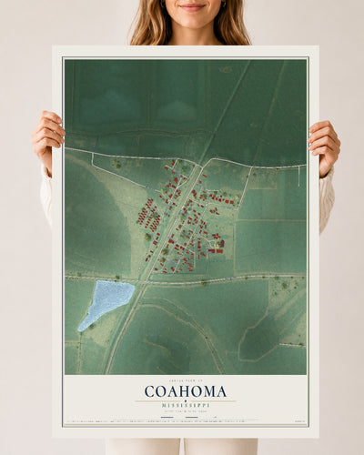 Map of Coahoma, Mississippi, 24 x 36 inch unframed archival matte print