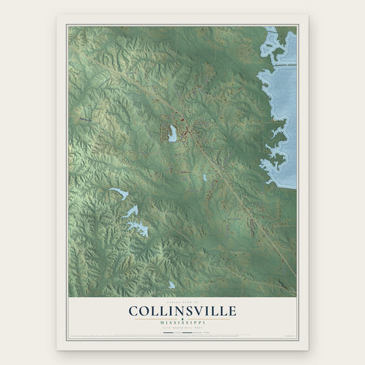 Collinsville, Mississippi map print, the full design